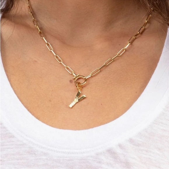 Gorjana Parker 18K Gold Plated Charm Initial Y - Picture 2 of 9